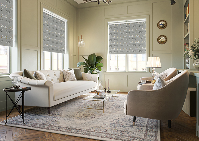 Dragonfly Print, Sanguine Grey - Twist&Fit Roller Blind - Image 7